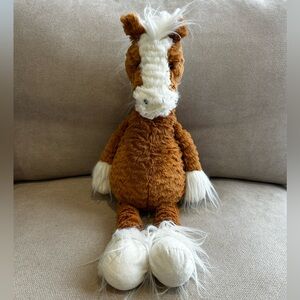 Jellycat brown and white horse